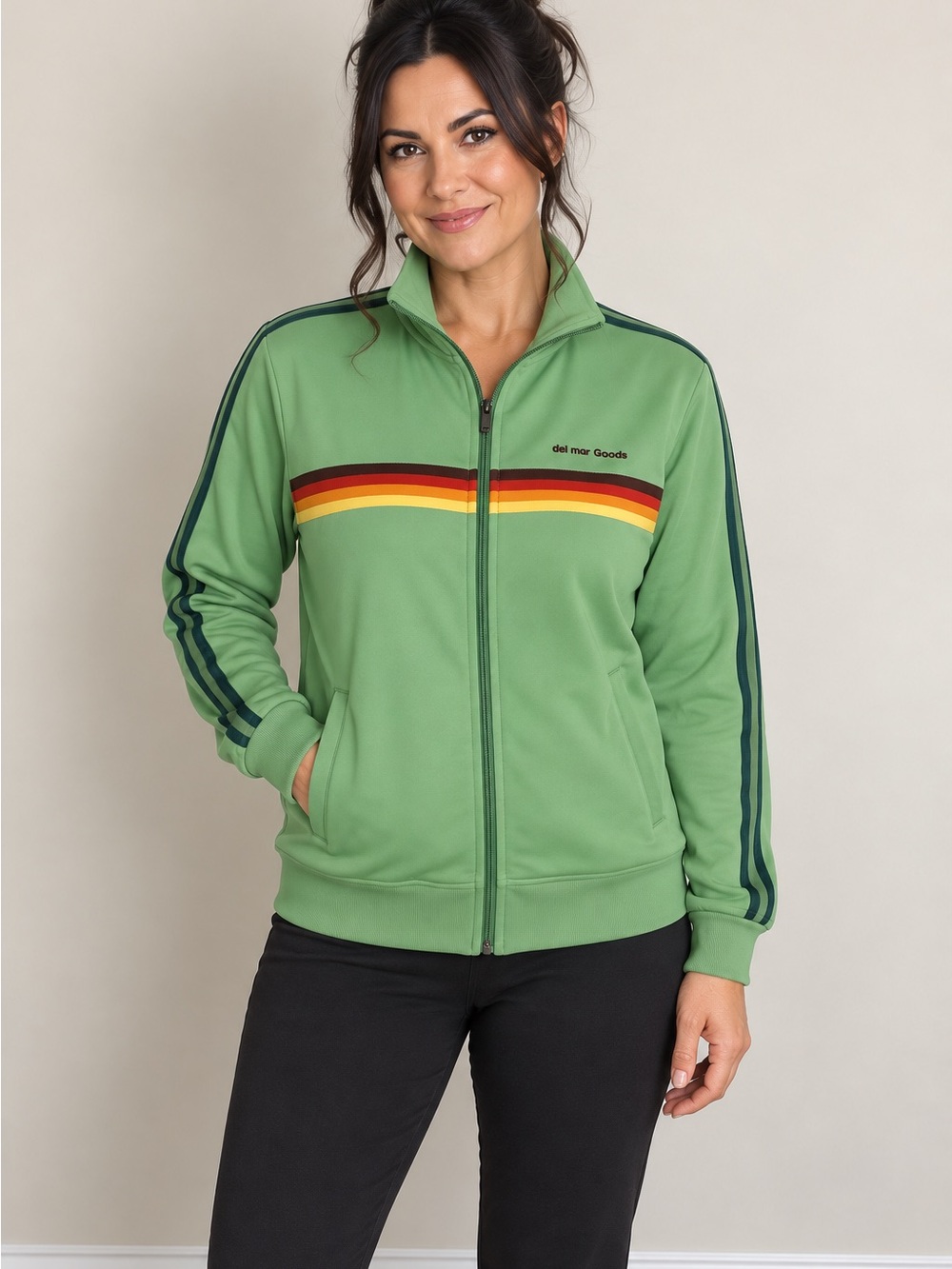 Soulcal Green Retro Track Jacket Size Small